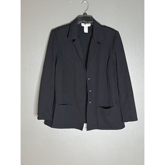Cathy Daniels‎ Womens Black Blazer Jacket L Polyester/Rayon/Spandex - Picture 1 of 6